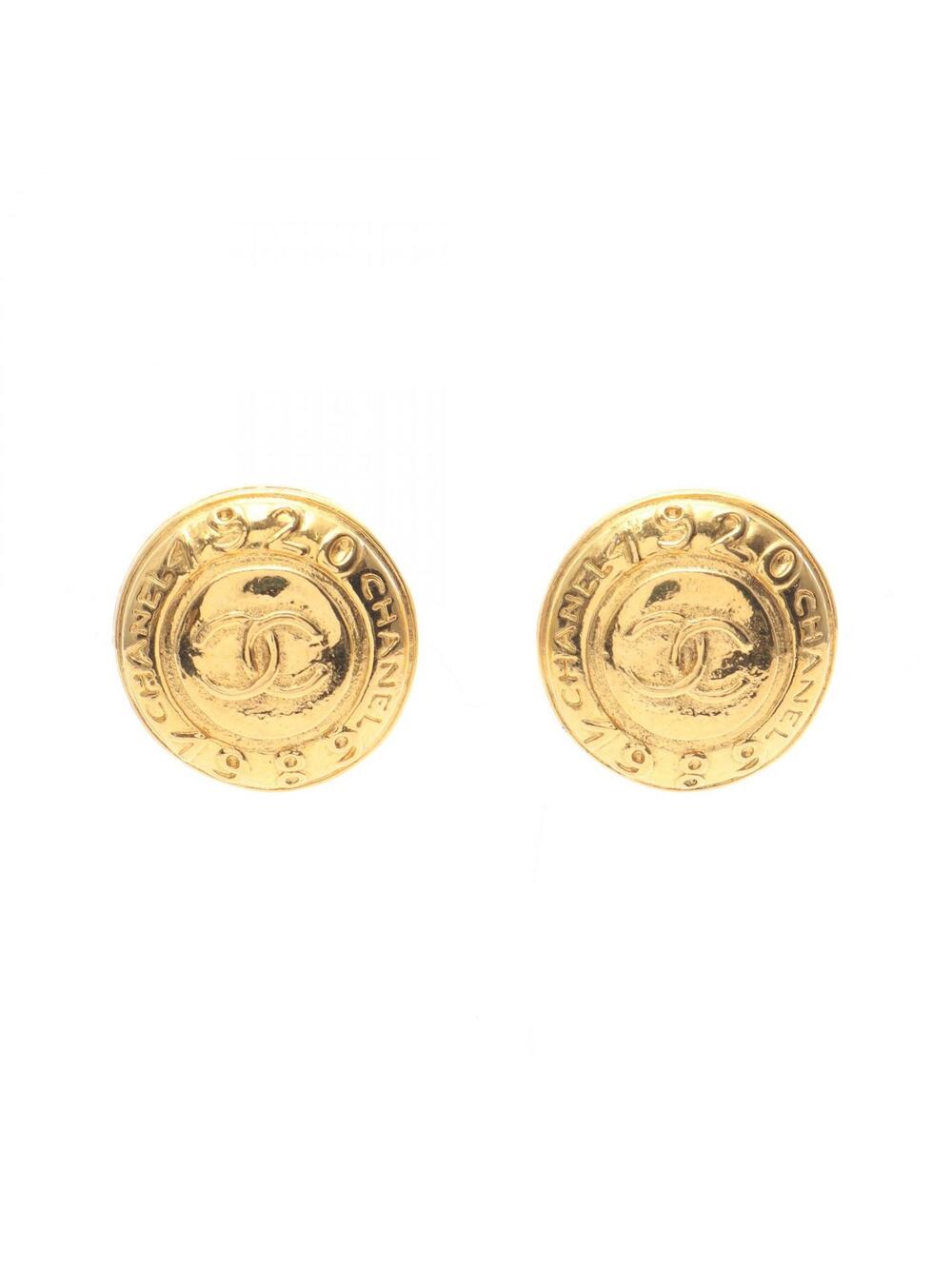 Chanel Coco Mark Round Earring Gold #272737C51B